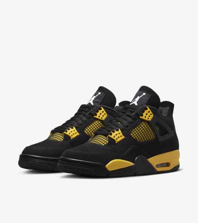 Air Jordan 4 Retro Thunder Sneakers per Uomo - Black/White-Tour Yellow